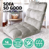 Artiss Lounge Sofa Bed Flannel Fabric Grey